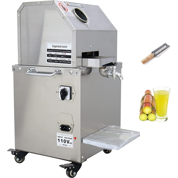 3 Rollers Electric Sugarcane Juicer Sugar Cane Press Juice Machine Commerical Vertical 110V 800W