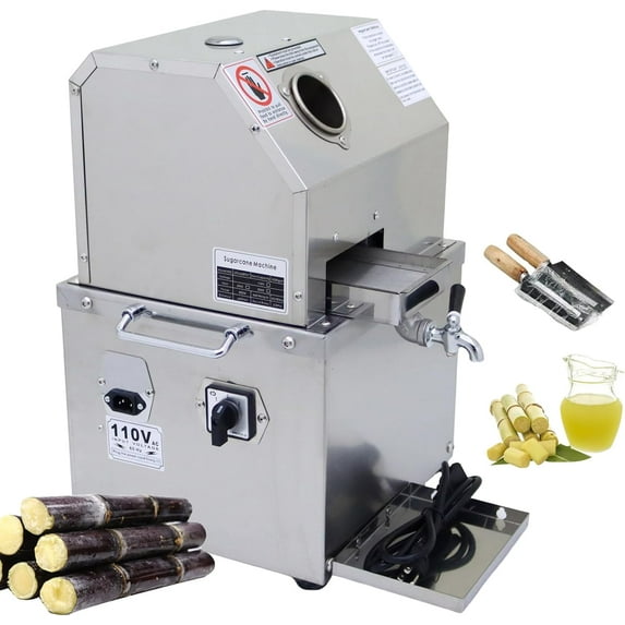 3 Rollers Electric Sugarcane Juicer Sugar Cane Press Juicer Machine Juicing Crusher 110V Stainless Steel