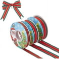 thumbnail image 1 of 3 Rolls 0.5/0.8/1 inch Christmas Ribbon Wired 75 Yards Red Christmas Tree Ribbon Polyester Striped Ribbon Decorative Ribbon Wreath Bow Decoration, 1 of 7