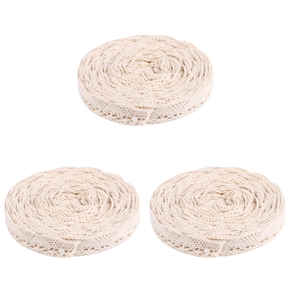 ifundom Beige Cotton Lace Ribbon with Floral Pattern for Sofa Cushions, Bags, Crafts, Sewing, and Home Decor Accents