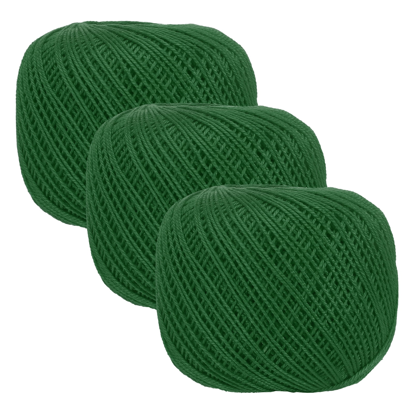 3 Rolls 164 Yards Size 3 Green Pearl Cotton Crochet Thread Lace Weight Yarn Tatting Thread for Crocheting Knitting Embroidery Sewing