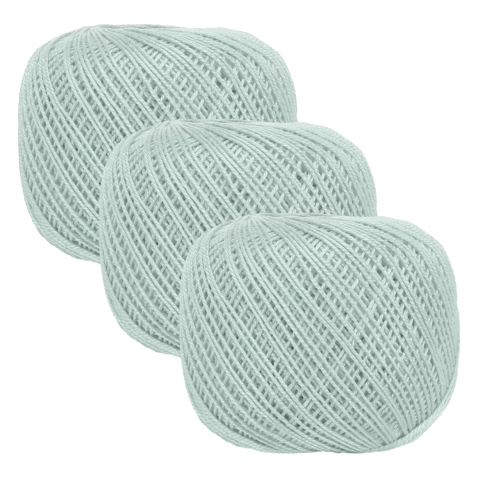 3 Rolls 164 Yards Size 3 Light Blue Cotton Crochet Thread Lace Weight Yarn Tatting Thread for Crocheting Knitting Embroidery Sewing