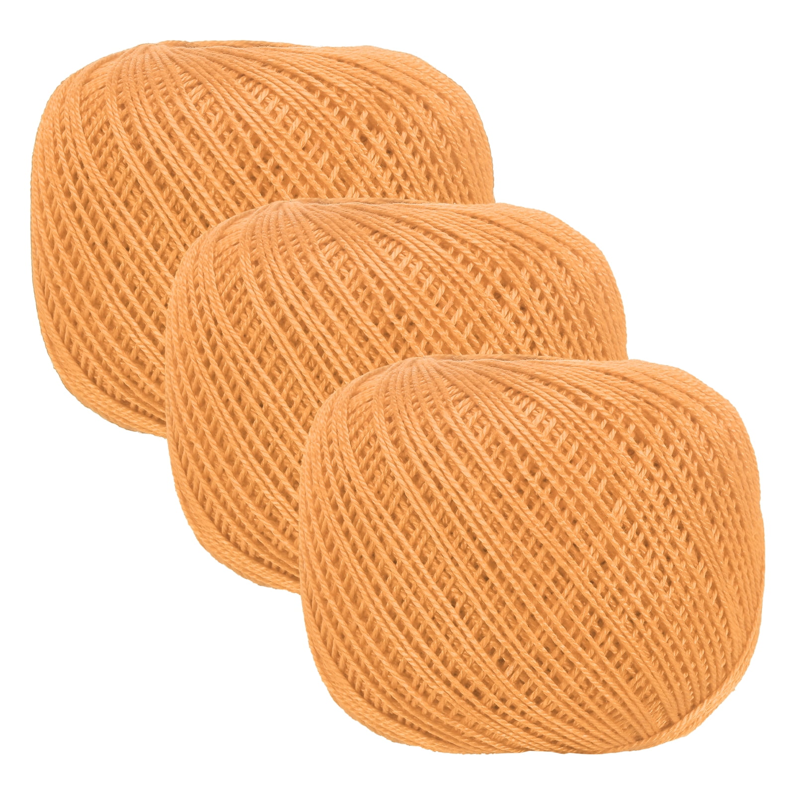 3 Rolls 164 Yards Size 3 Orange Pearl Cotton Crochet Thread Lace Weight Yarn Tatting Thread for Crocheting Knitting Embroidery Sewing