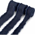 3 Rolls 2 Yards Denim Ribbon, Jean Fabric Ribbons, 3 Width,Dark Blue ...