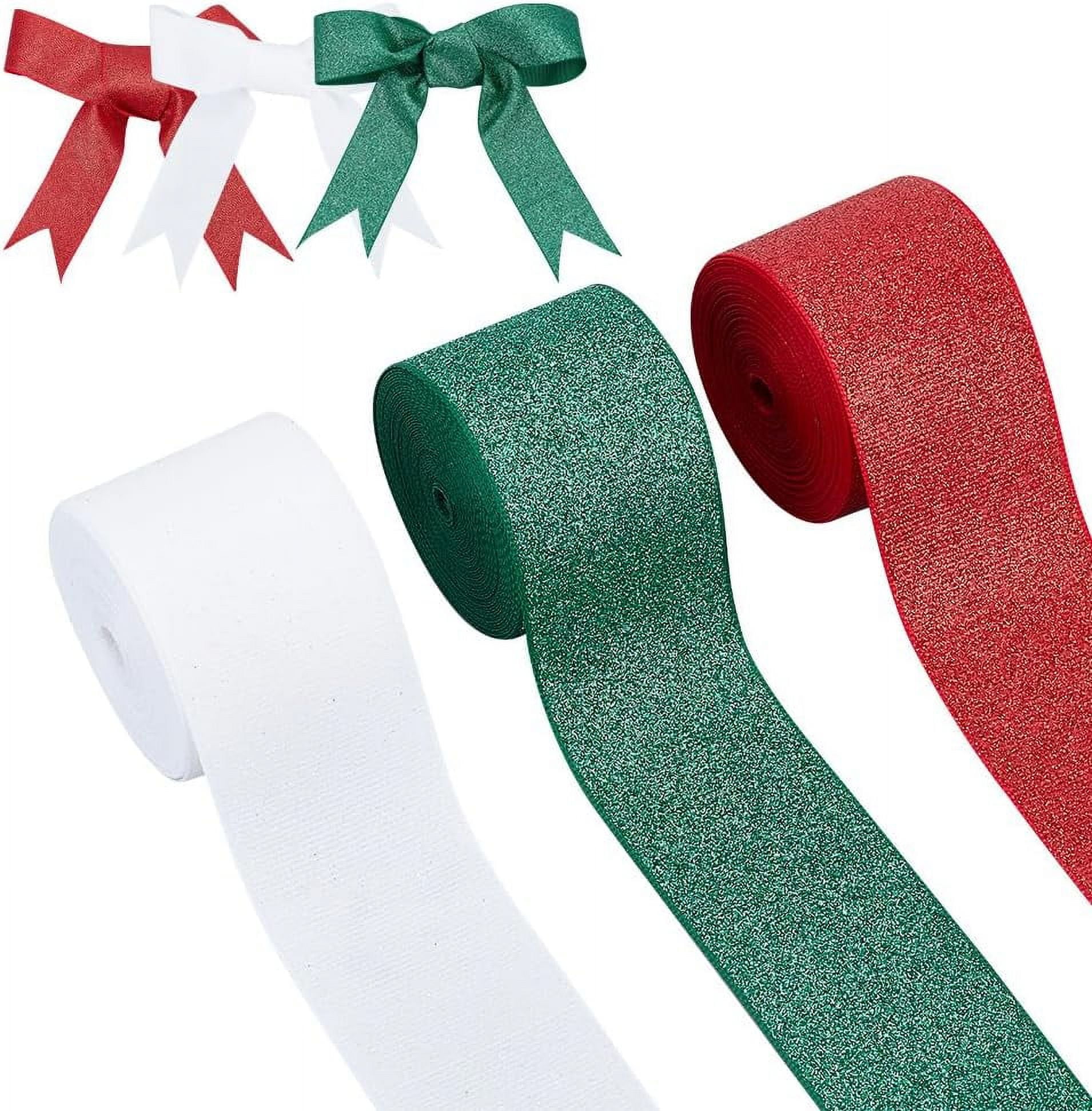 3 Rolls 3 Colors Sparkle Polyester Grosgrain Ribbons with Glitter ...