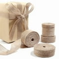 thumbnail image 1 of 3 Rolls 32.8 Yard Natural Burlap Ribbons 1.18 inch Rustic Jute Ribbon 10 M Each Tan Ribbon Thin Twine Ribbon Ribbon for Crafts Christmas Bow Gift Wrapping Weddings, 1 of 7