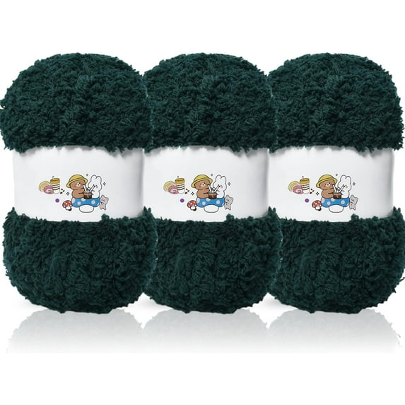 3 Rolls 50g/Roll Soft Coral Velvet Yarn Chenille Yarn for Crocheting,Fluffy Yarn for Knitting and Croche DIY Craft,Warm Yarn for Bag Hat Scarve Clothe Gloves Slippers Doll, 43Yards (40m)/Roll