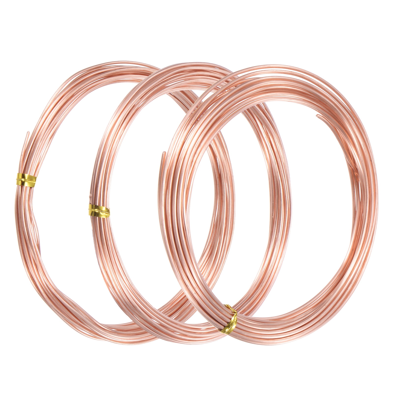 3-Rolls 99.9% Soft Copper Wire, 18 17 15 Gauge 16FT Pure Copper Wire for DIY [5M Each]
