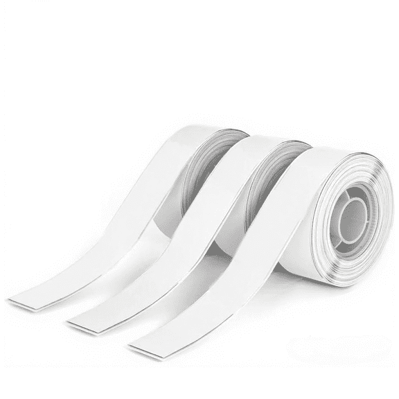 Phomemo 3 Rolls Adhesive Thermal Label Sticker,for D30 Q30 Q30S Q31 D35 Label Maker Tape Refill, Black on White 0.59" x 19.69ft (15mm x 6m) Non-precut Self-Adhesive Thermal Paper, White