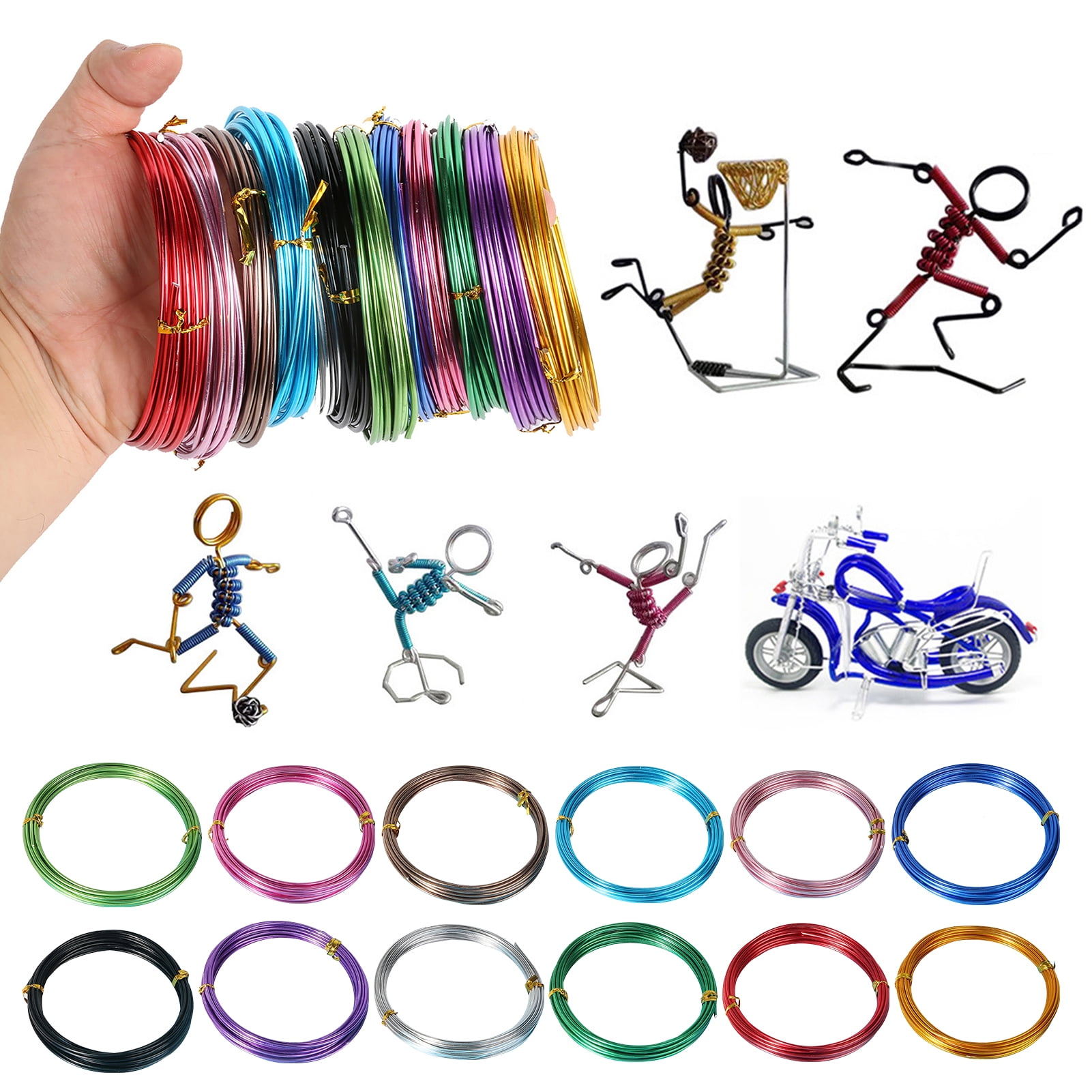 3 Rolls Aluminum Wire 30 Meters Anodized Craft Wire Soft Flexible