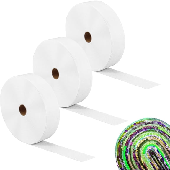 3 Rolls Batting Strips for Rugs 2 1/2 Total 150 Yards Fabric Strips for Quilting, Cotton Blend Fleece Batting on a Roll, Throw Rugs Braided Rug Quilts and Sewing DIY Crafts Projects