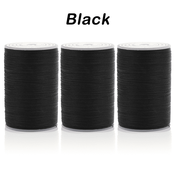3‑Rolls Black All Purpose Sewing Thread of High Tensile Polyester Thread Spools for Sewing, Quilting