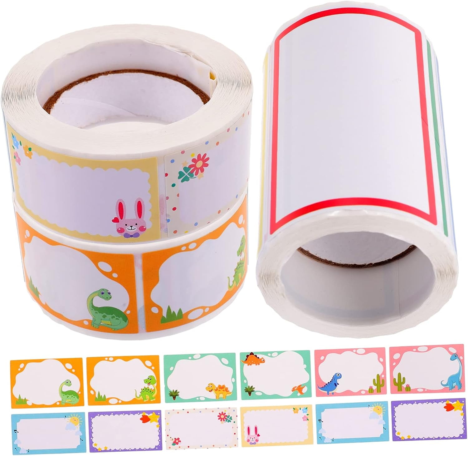 3 Rolls Category Label Clothing Tags Cartoon Stickers for Kids Office