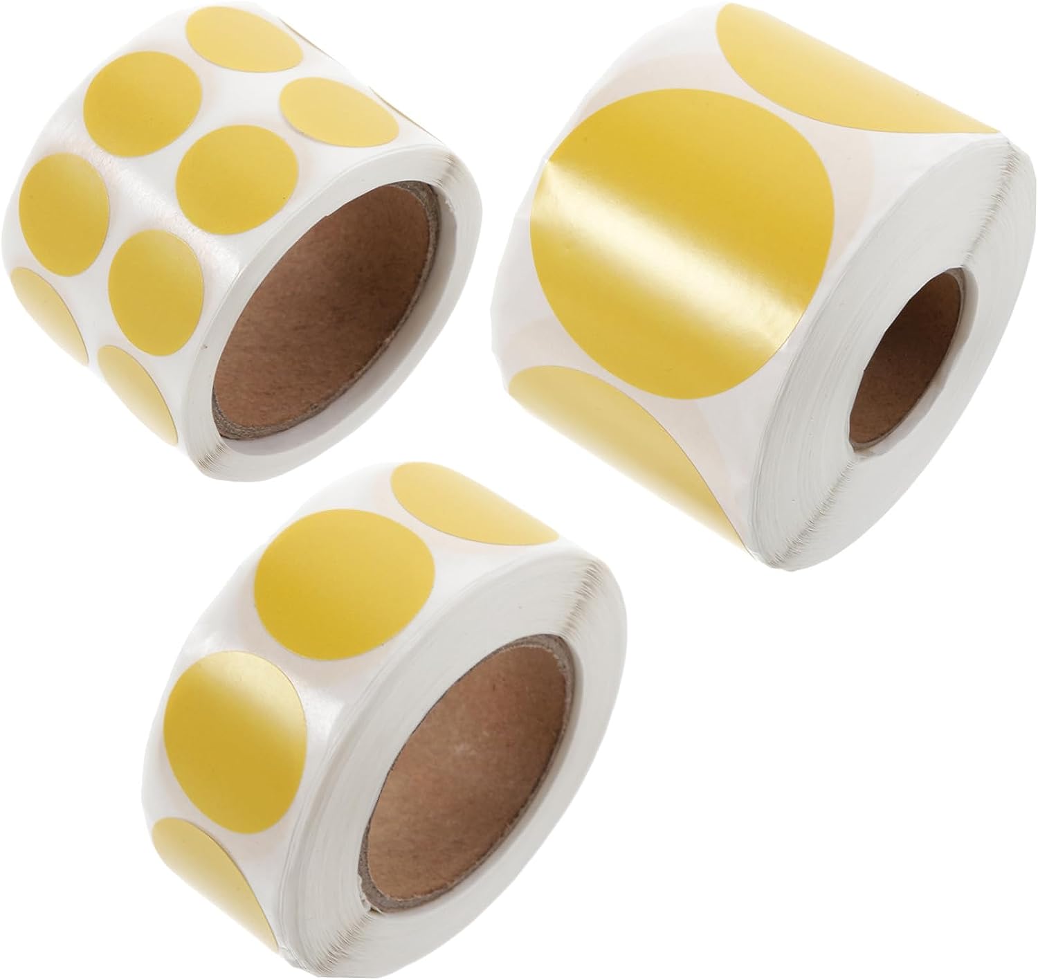 3 Rolls Coated Paper Color Dot Sticker Packaging Adhesive Stickers