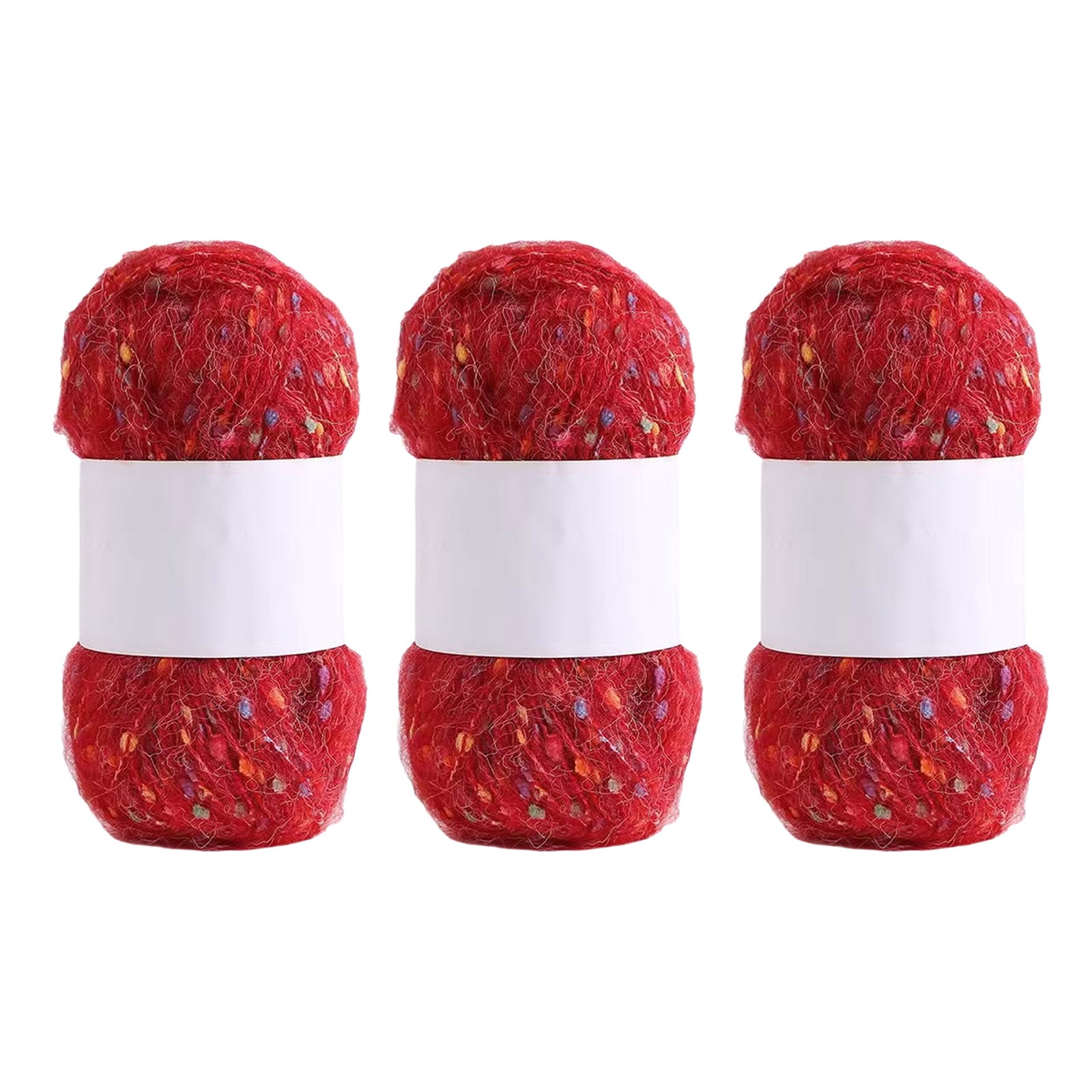 3 Rolls Comfortable Crochet Yarn Hand Knitting Yarn Soft Yarn Rainbow ...