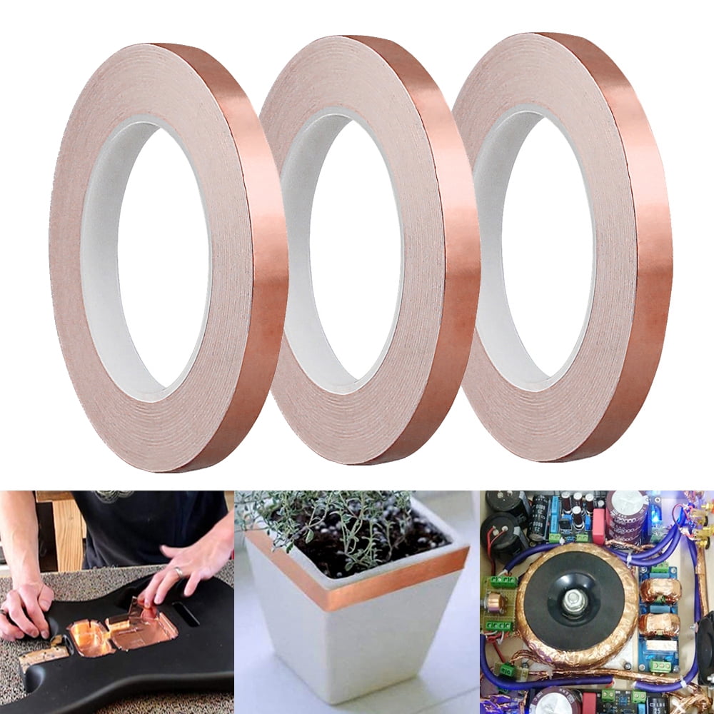 3 Rolls Copper Foil Tape Slug Snail Repellent Tape, DoubleSided