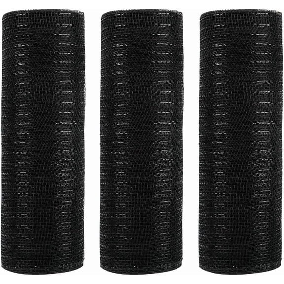 3 Rolls Deco Mesh Ribbon for Wreath Making Supplies, 10 Inch x 30FT Metallic Foil Burlap Deco Mesh Fabric for DIY Crafts Christmas Tree Thanksgiving New Year Wreath Swags and Decorating