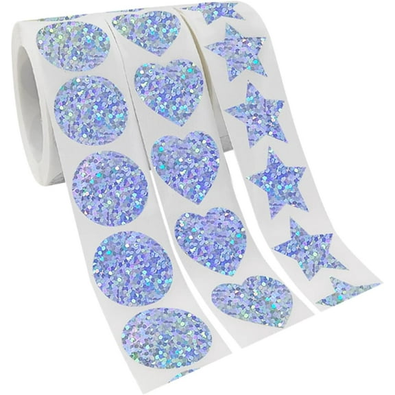 3 Rolls Discoloration Sealing Paste Glitter Stickers Alphabet Stickers Heart Decor Custom Glitter Stickers Glitter Heart Shape Stickers Glitter Star Stickers Round Sticker Seal