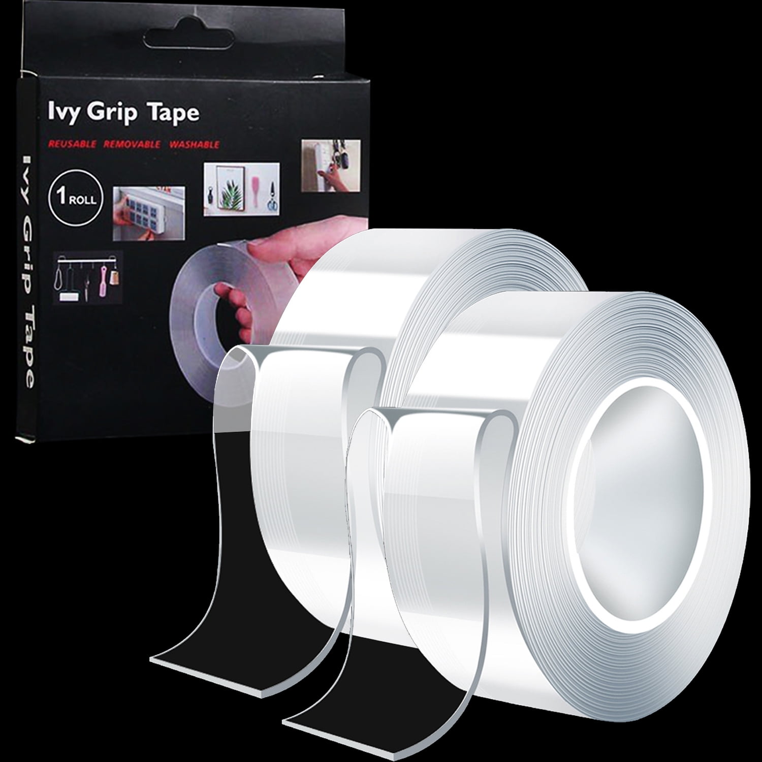 2 Rolls Double Sided Tape Heavy Duty, Nano Double Sided Adhesive Tape Clear Mounting Tape Picture Hanging Adhesive Strips 1 18 In X 10 Ft - View #9
