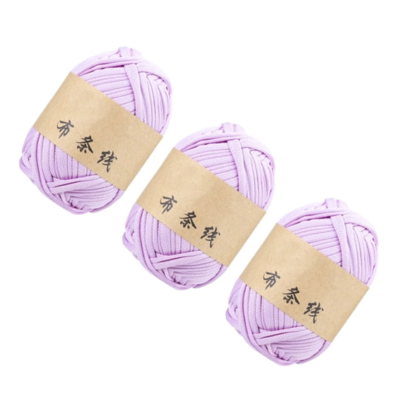 3 Rolls Elastic Braiding Thread Knitting Polyester Yarn for Weaving Bag Home Decoration Sewing Craft 32.8Yard Per Roll