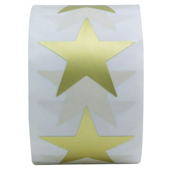 3 Rolls Five-pointed Star Sticker Filler Label Panel Student Child Golden
