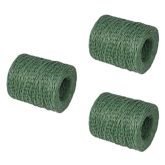 RENACLIPY Army Green Floral Wire for Flower Arrangements, Easy to Bend Bind Wire, 3 Rolls for Crafting and Gardening
