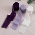 thumbnail image 1 of 3 Rolls Handmade Valentines Chiffon Silk Ribbon Fringe, 1.5" x 16 Yd Frayed Edges Ribbons for Wedding Invitations Bridal Bouquets Gifts Wrapping Crafts Holiday Party Decorations, 1 of 6