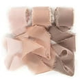 thumbnail image 1 of 3 Rolls Handmade Valentines Chiffon Silk Ribbon Fringe, 1.5" x 16 Yd Frayed Edges Ribbons for Wedding Invitations Bridal Bouquets Gifts Wrapping Crafts Holiday Party Decorations, 1 of 6