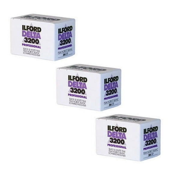 3 Rolls Ilford Delta 3200 Pro Black & White Print 35mm Film 36 Exposure