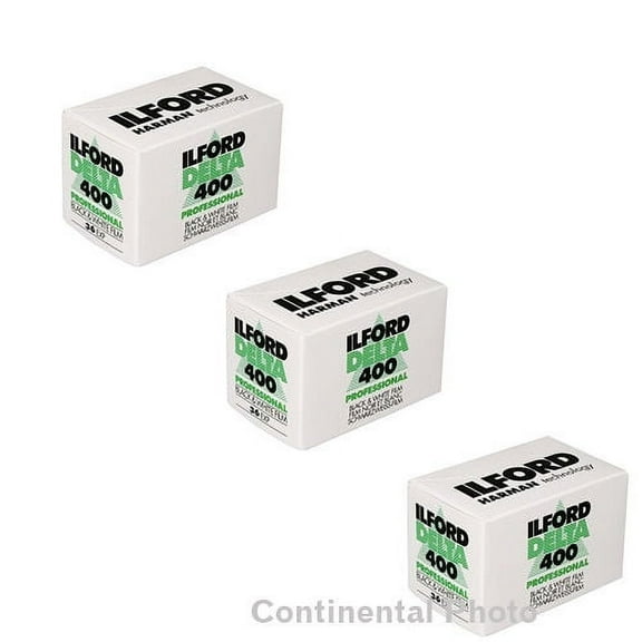 3 Rolls Ilford Delta 400 Pro 135-36 Exposure Black & White 35mm Print Film