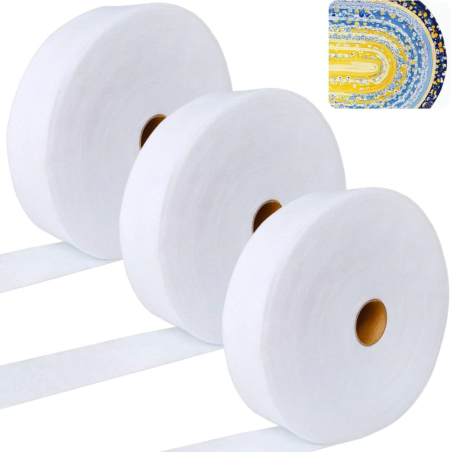 3 Rolls Jelly Roll Batting Strips 2 1/4 Inch Cotton Blend Fleece ...