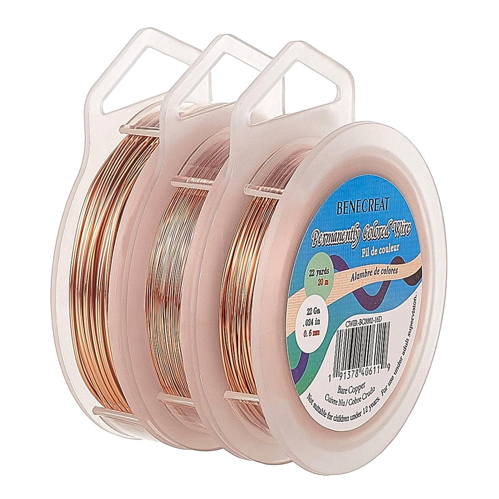3 Rolls Jewelry Wire 18 Guage 22 Gauge 28 Gauge Resistant Copper Wire Beading Wrapping Ring Making and Other Jewelry Crafts
