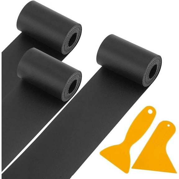 3 Rolls Kayak Patcheswith 2 Pcs Ship Repairing Scrapers Black PVC Raft Patches Waterproof Boat Repair Patches Boat Repair Kit