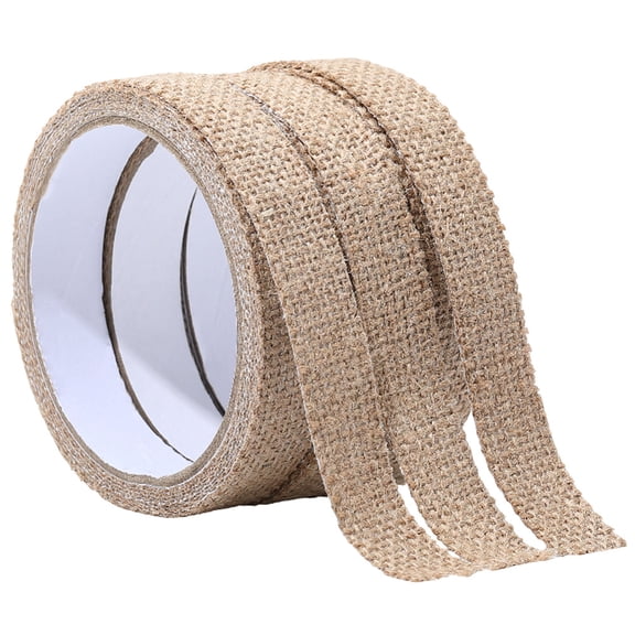 3 Rolls Linen Adhesive Tape for Scrapbook Tan 20mm 2m/roll DIY
