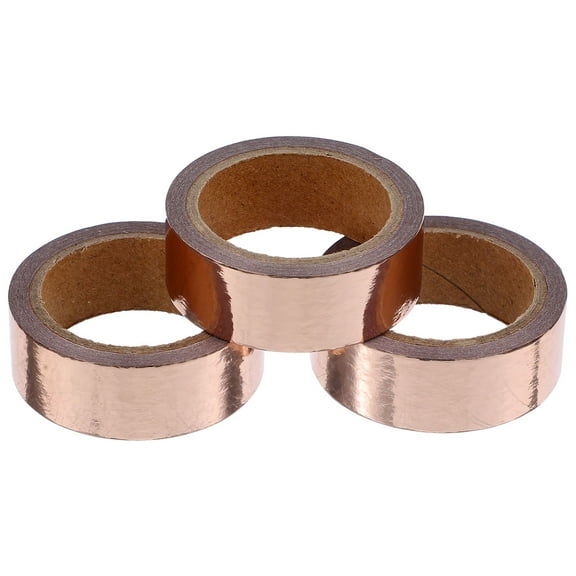 LULULION Adhesive Tape Washi Tape Rose Gold Metallic 3 Rolls