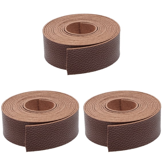 MERRYHAPY Coffee PU Straps for Arts, Crafts, Pet Collars - 3 Rolls Material