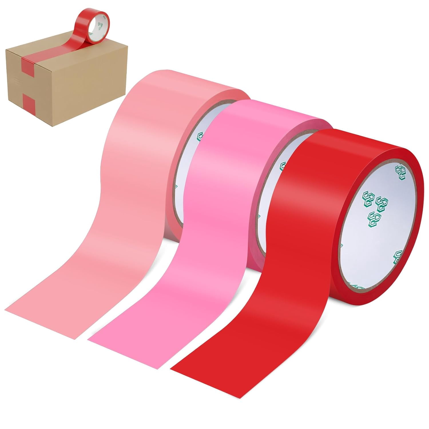 3 Rolls of Packaging Tape 50 Yards 2-inch Decorative Printed Pipe Wrapping Tape, Suitable for Crafts, Scrapbooking, Handmade Box Decoration (Single Color)