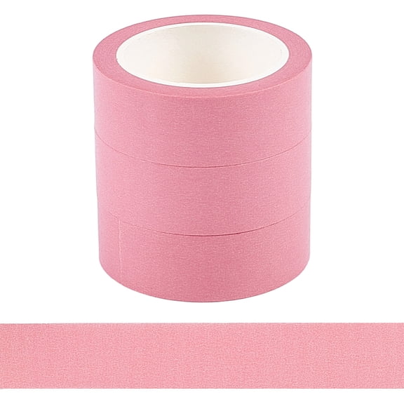 3 Rolls Pink Masking Tape 11yds X 0.6in(33 Total Yards) Paper Colored Painters Multi-Purpose Adhesive Textured Labeling Tape DIY Crafts for Home Office Classroom Arts Decoration Supplies DIY