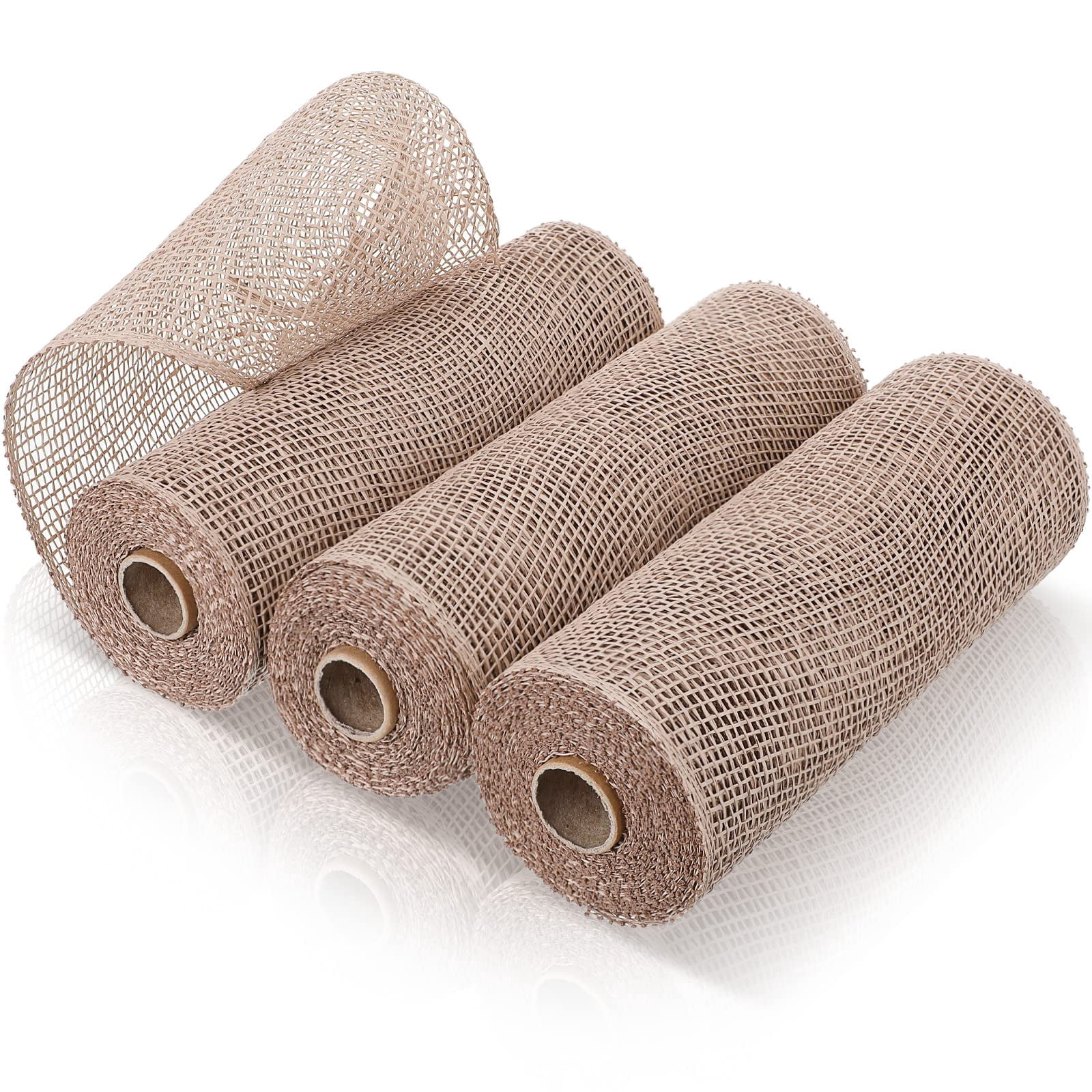 Metalic White Silver Poly Burlap Deco Mesh Ribbon, 10 X10yd (30 Feet...