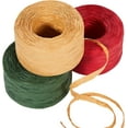 thumbnail image 1 of 3 Rolls Raffia Ribbon Twine String, 540 Feet Christmas Wrapping Paper for Crafts, Red Green Natural Christmas Ribbon for Gift Wrapping, Raffia Yarn for Holiday DIY Supply, 180 Feet Each Roll, 1 of 7