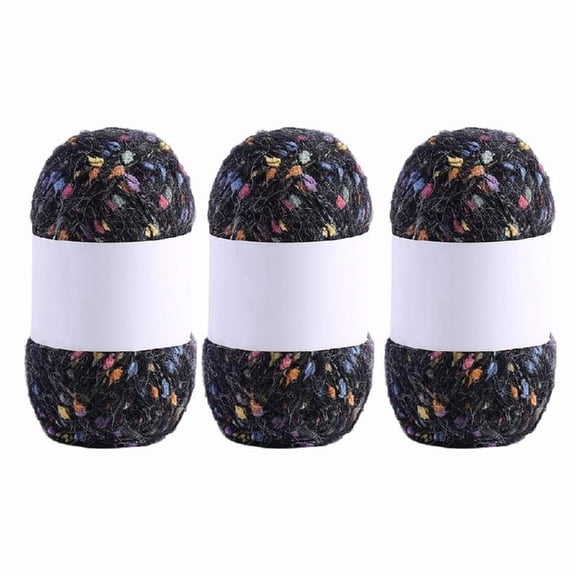 3 Rolls Rainbow Color Dot Mohair Yarn Soft Yarn Crochet and Knitting Thread