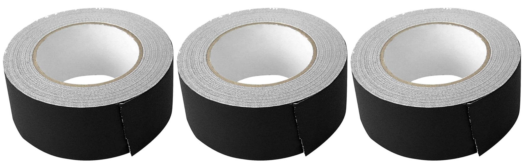 (3) Rolls Rockville Pro Audio/Stage Wire ROCK GAFF Black Gaffers Tape 2"x100 Ft