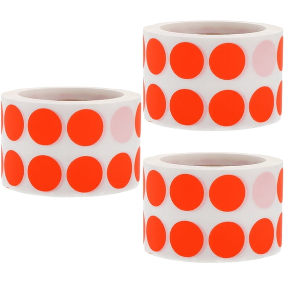 3 Rolls Round Removable Color Coded Stickers Practical Quality