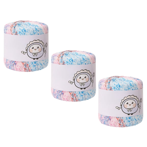 3 Rolls Singed Cotton Crafting Thread Fade Resistant Fiber For Sewing Knitting Projects