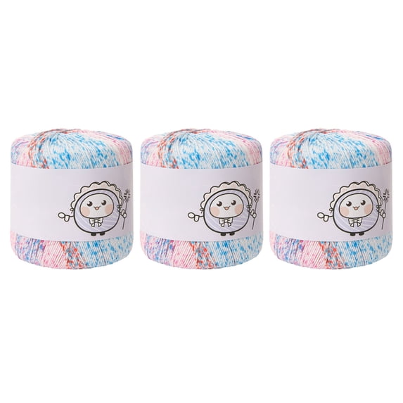3 Rolls Singed Cotton Crafting Thread Fade Resistant Fiber For Sewing Knitting Projects