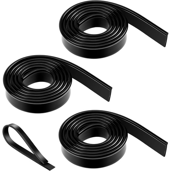 3 Rolls Squeegee Replacement Rubber Blades 41 Inch Silicone Black Blade for Glass Cleaning, Windows, Shower Doors - Scrubber Refill Head