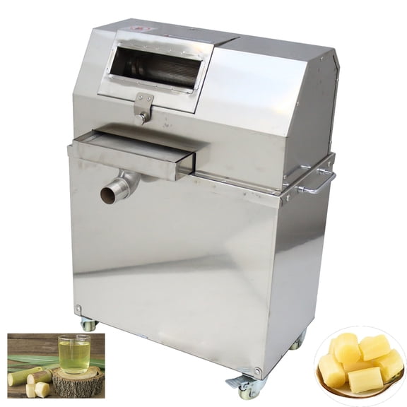 3 Rolls Sugarcane Ginger Press Juicer Square Inlet Electric Commercial 110V 1500W
