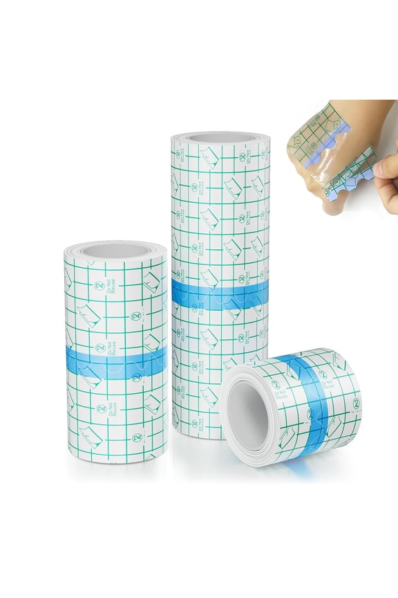 3 Rolls Tattoo Aftercare Bandage - Yuelong Waterproof Tattoo Film Second Skin Tattoo Cover Up Patch Tape Healing Wrap Tattoo Supplies for Swimming, Shower, Wound Initial Healing(2 /4 / 6 Inch)