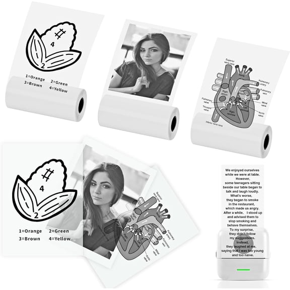 3 Rolls Transparent Thermal Inkless Sticker Paper 57 x 25mm Self-Adhesive Sticker Paper Suitable for Bluetooth Photo Printer Mini Pocket Receipt Printer for Photo,DIY,Note,Label,Memo
