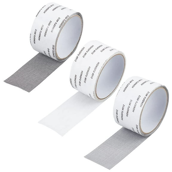 3 Rolls Window Screen Repair Patch Tape 6M x 2 Inch Plastic Self-Adhesive Waterproof Fiberglass Screen Covering Mesh Tape for Screen Door and Window Tears Holes for diy